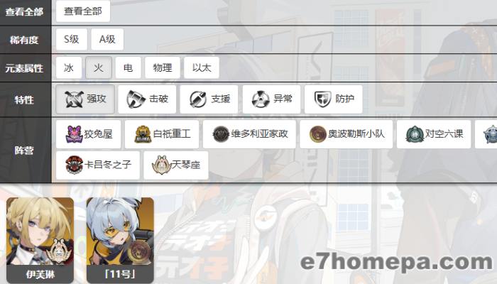 在目前的绝区零版本，火强攻S角只有常驻的11号和伊芙琳